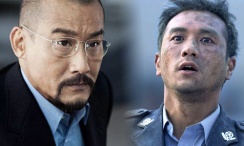 在黑白光影中，黄晓明轮廓深邃而迷人，眼神清澈而专注，尽显铁汉柔情。